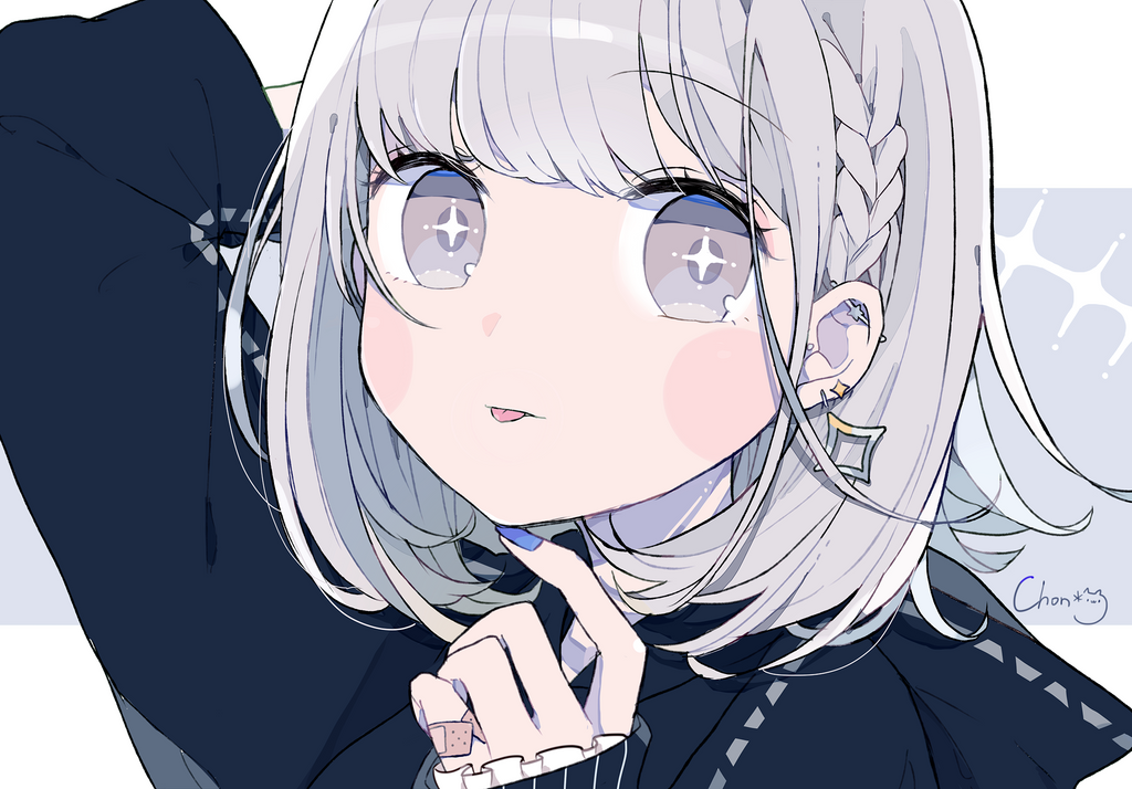 銀髪ショート少女 6 7 ちょん Illustrationのnft Adam Bygmo