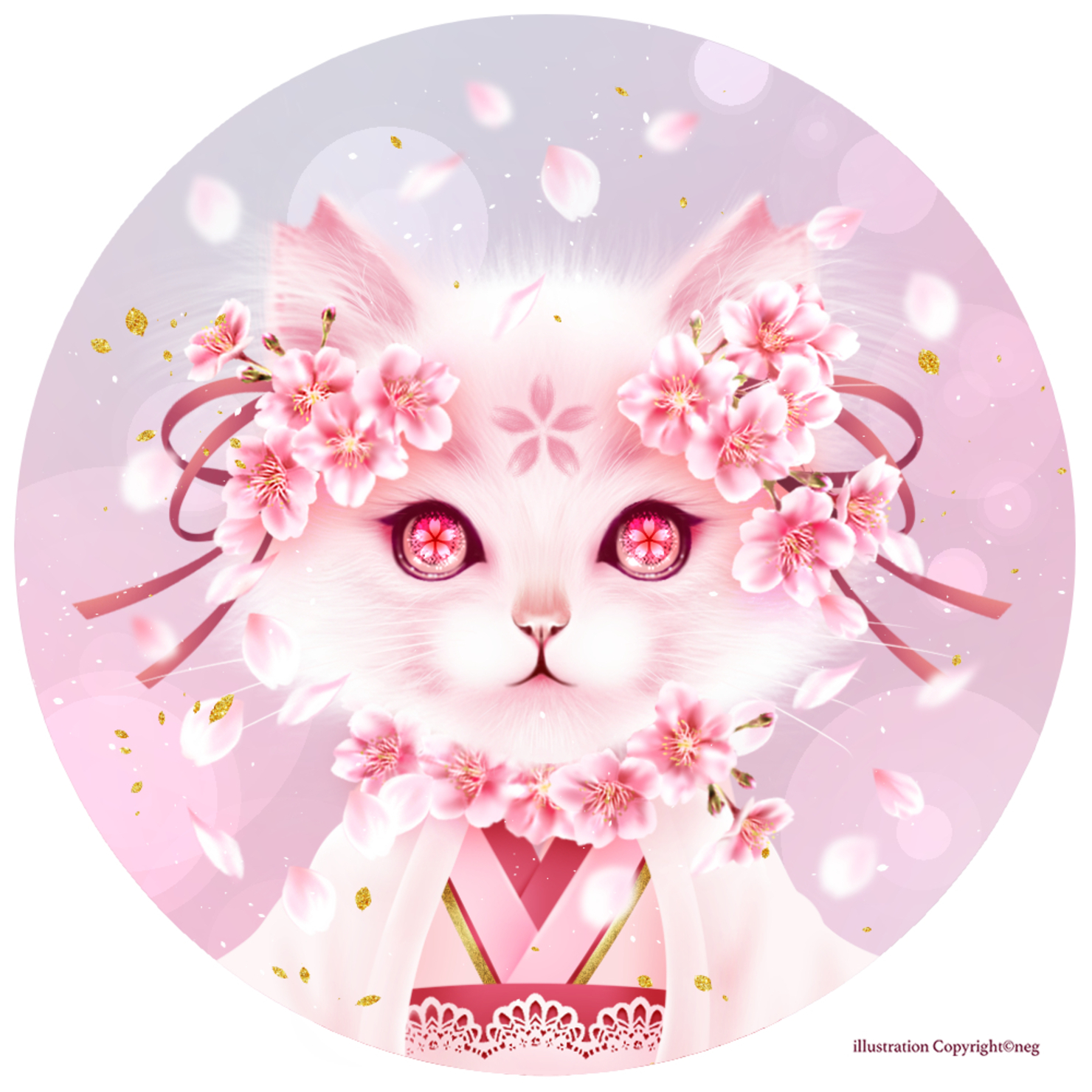 Cherry blossom spirit cat #9/10 - negのNFT | Adam byGMO
