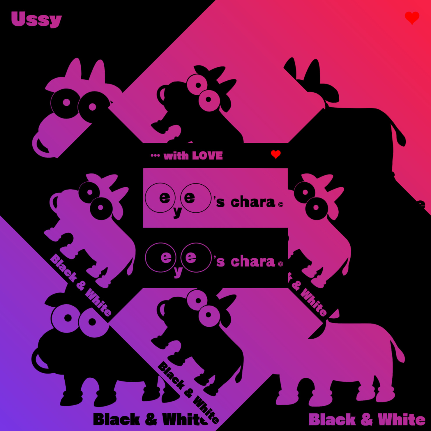 eye's chara Ver.9 B&W color No.016-2【Ussy】 #86/99 - eye's