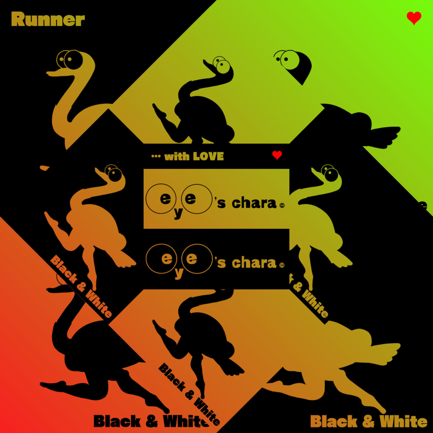 eye's chara Ver.9 B&W color No.083-1【Runner】 #93/99