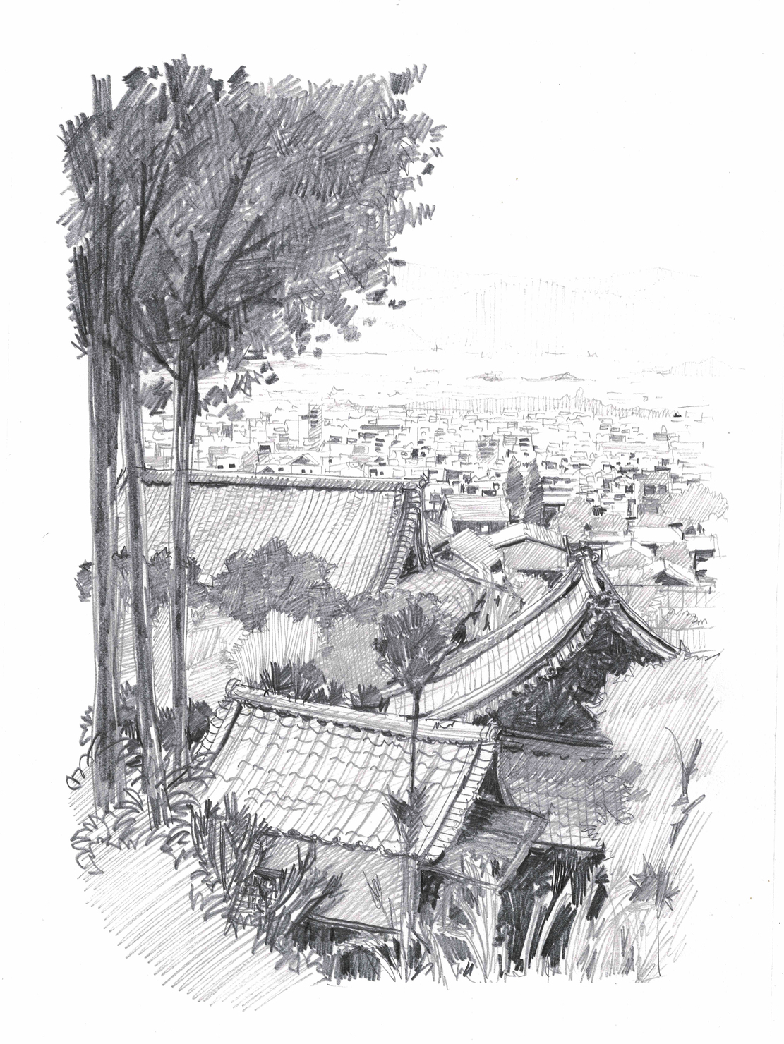 日本の風景 鉛筆画 水の色のnft Adam Bygmo