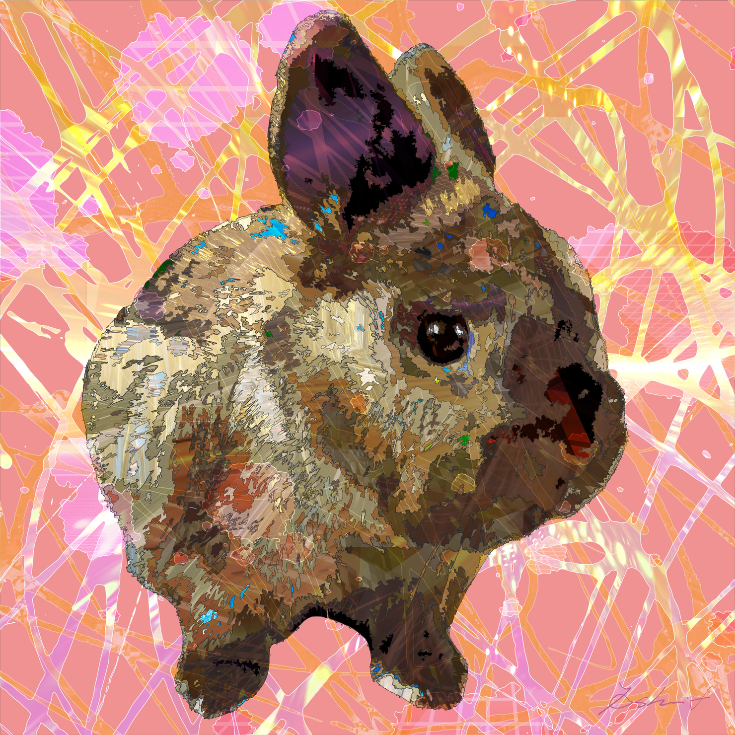 yosi イラストレーター　ウサギ　値下げ相談可 Abstract-world-062 ウサギの小太郎 #1/3 - Yoshi-f-JapanのNFT | Adam