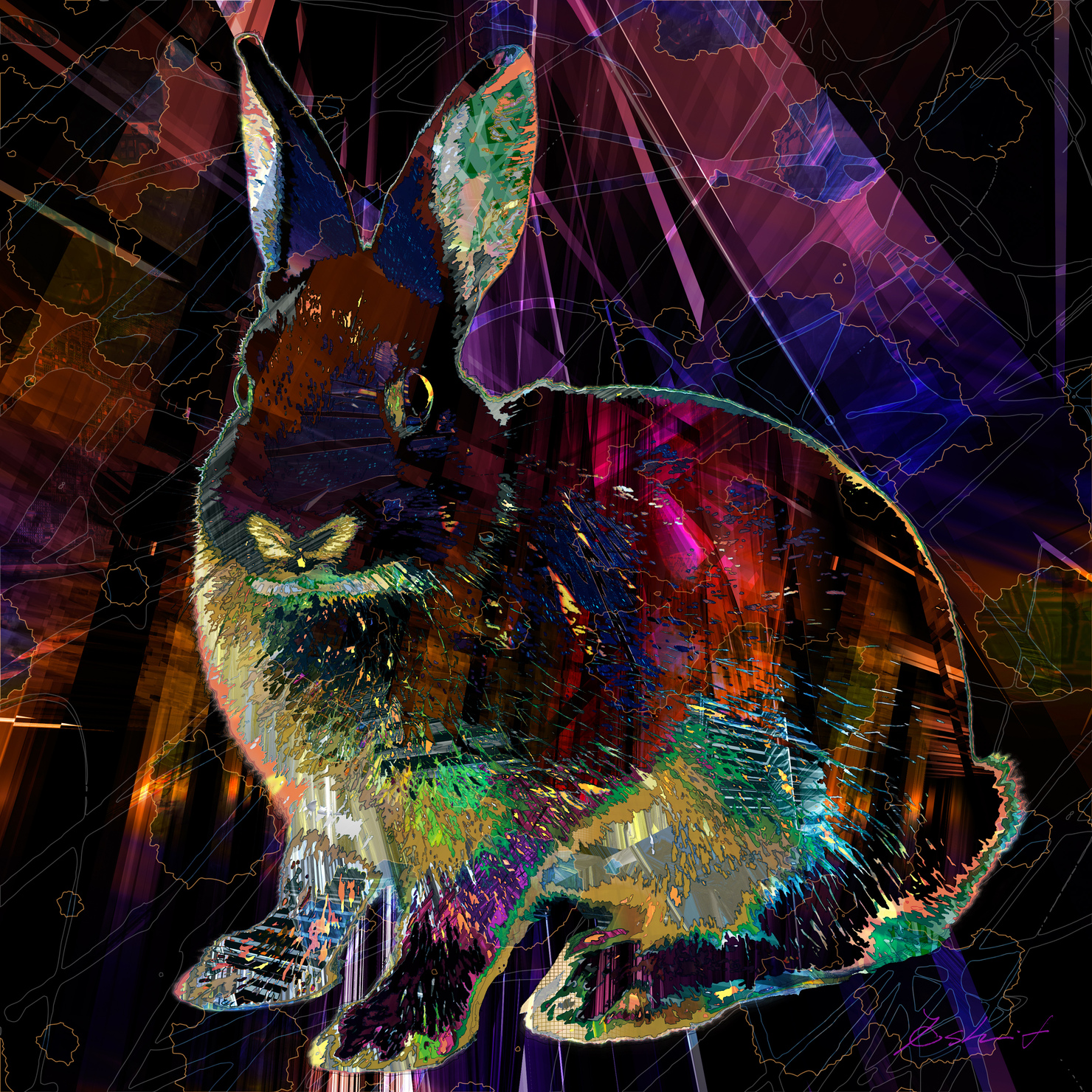 Abstract-world-074 黒うさぎ Rabbit AMO #1/3 - Yoshi-f-JapanのNFT 