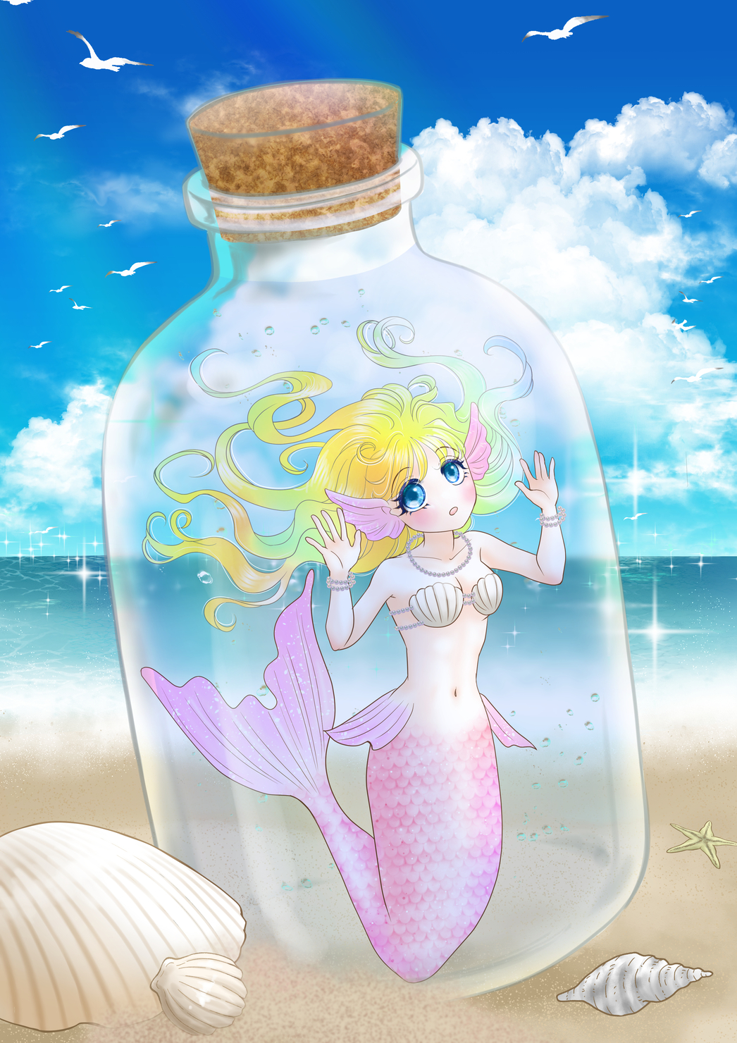 人魚 瓶詰め人魚 #8/10 - 大峰らん2のNFT | Adam byGMO