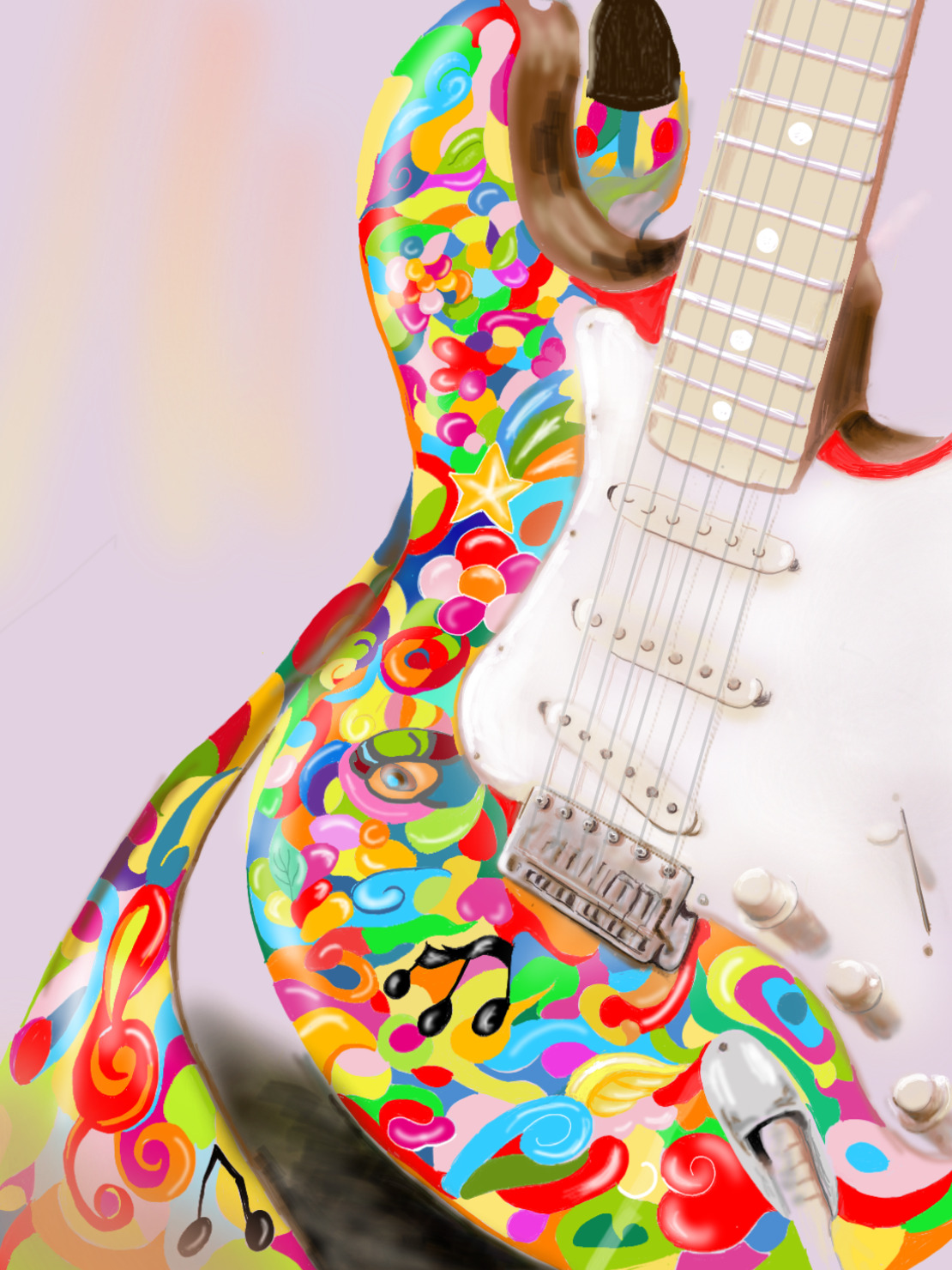 ストラトタイプ サイケデリックペイント psychedelic guitars