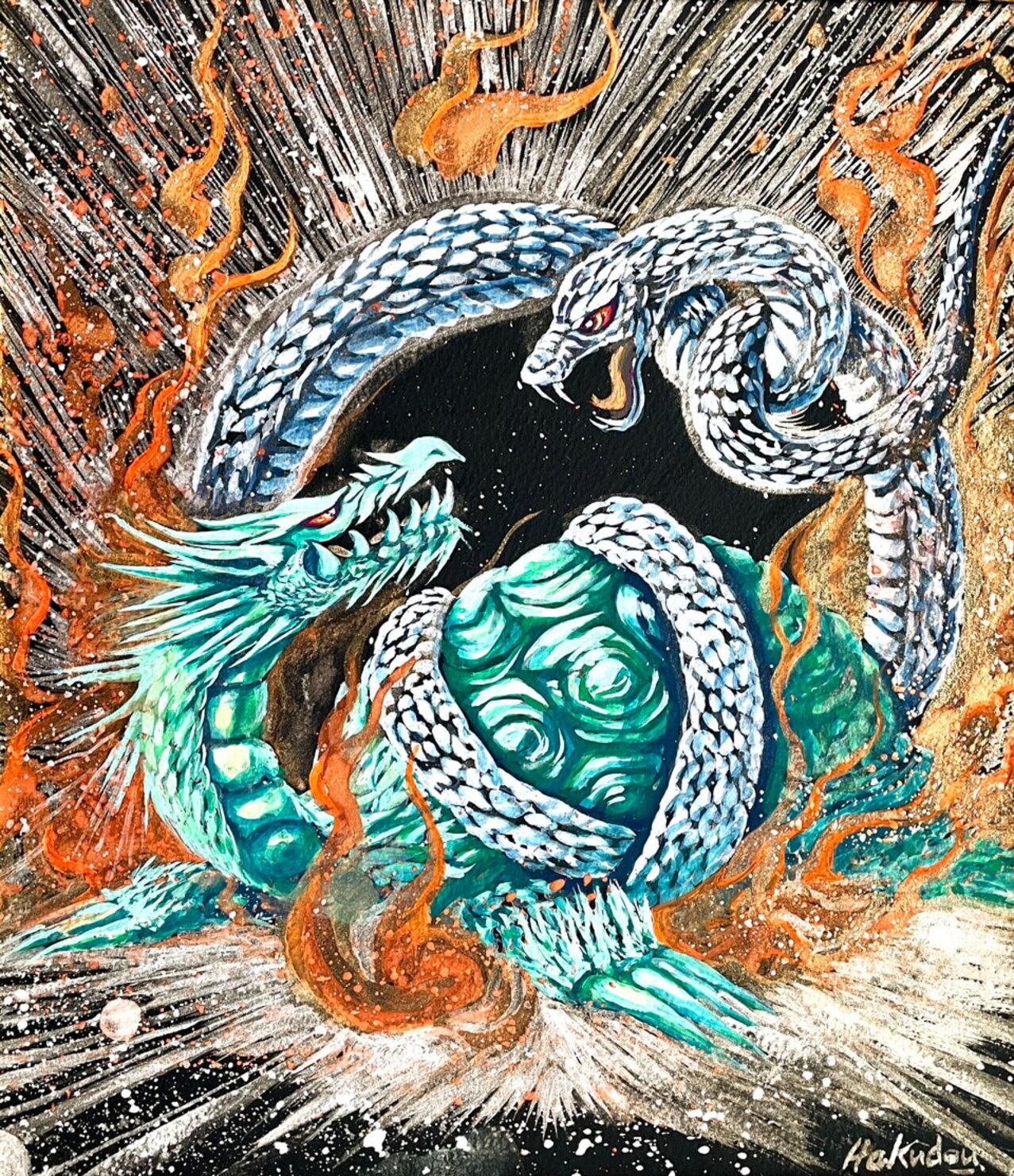 神獣二十五神　守護絵『玄武』 0x00000000375b0000052b0000001c