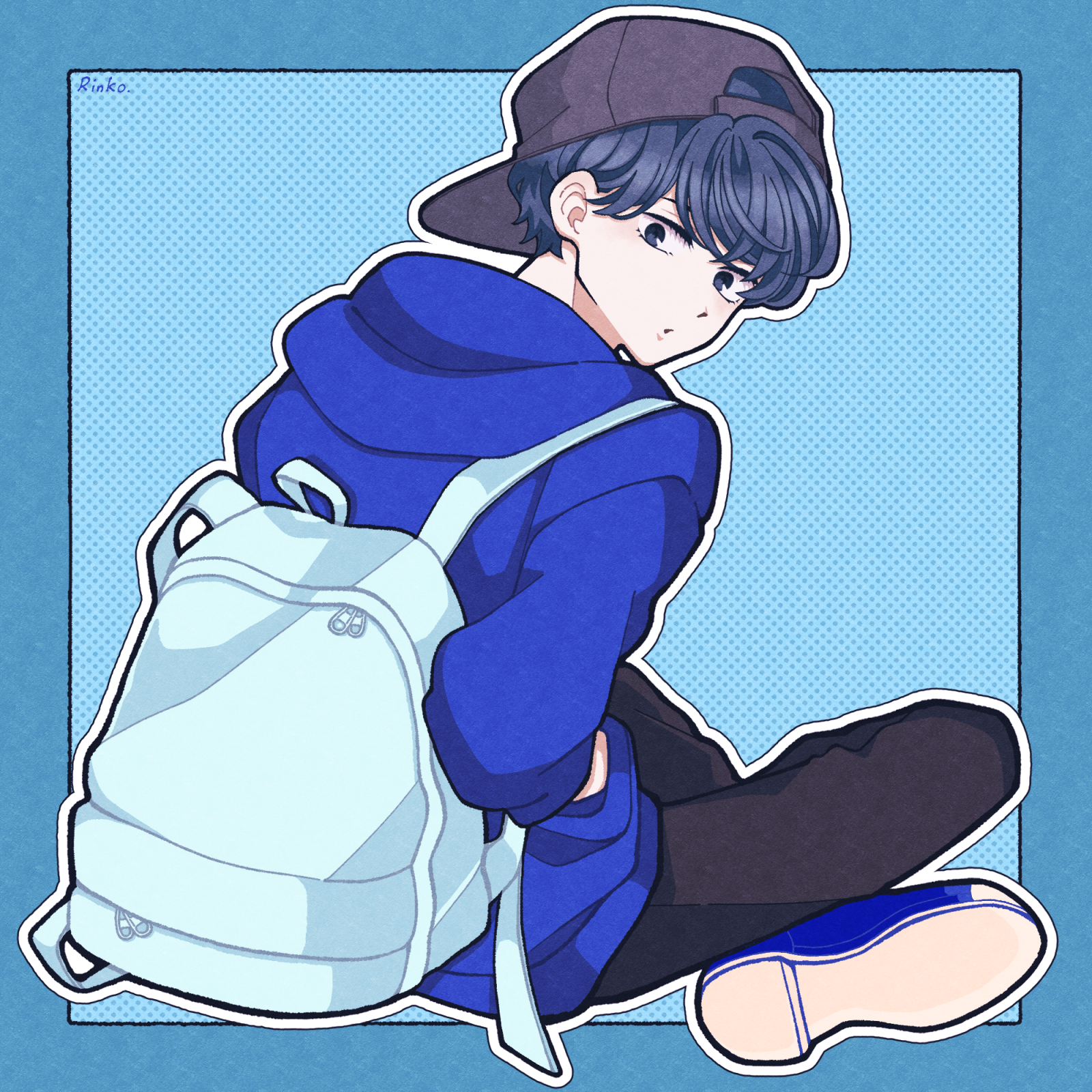 casual fashion boy -blue-