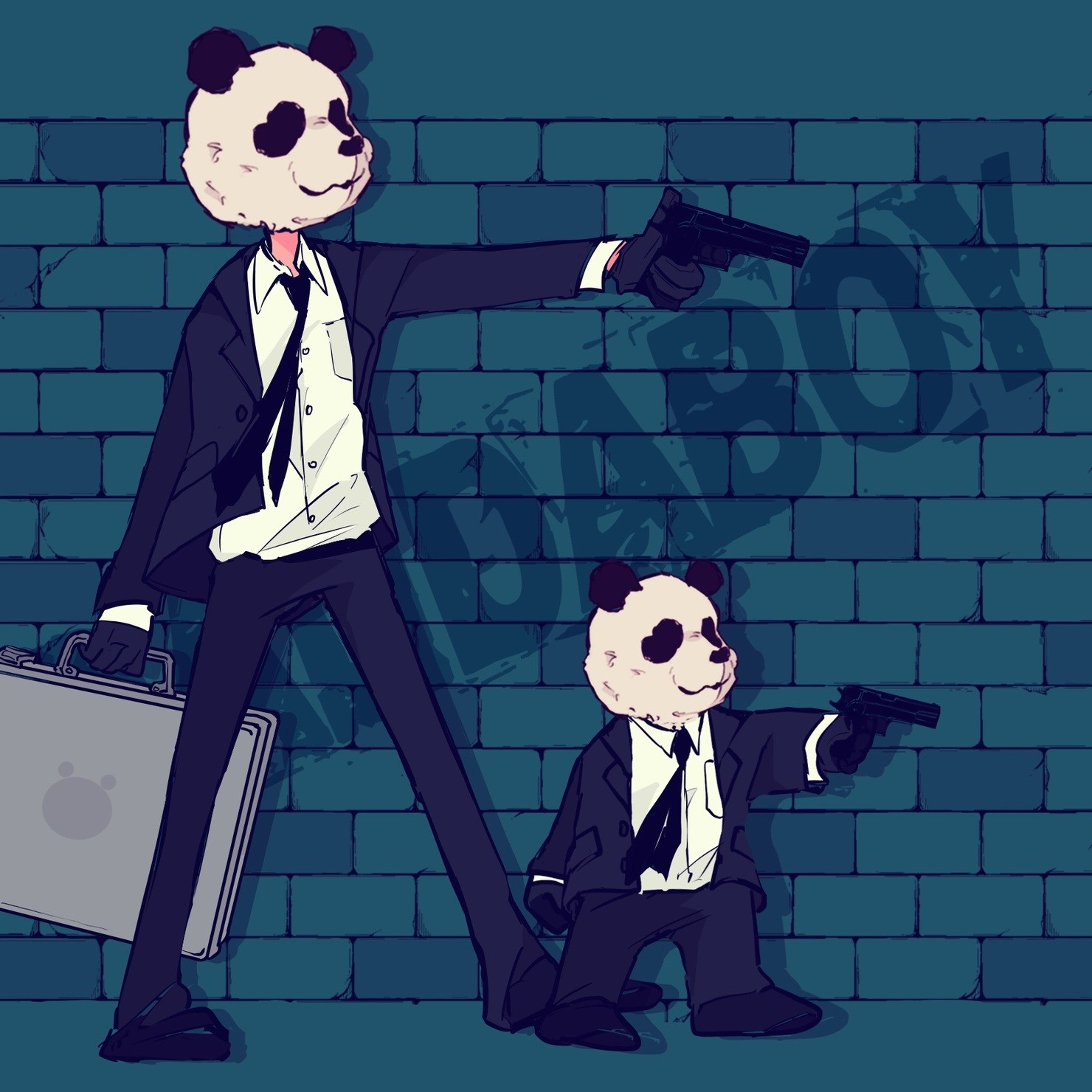 spy panda boy with panda kun