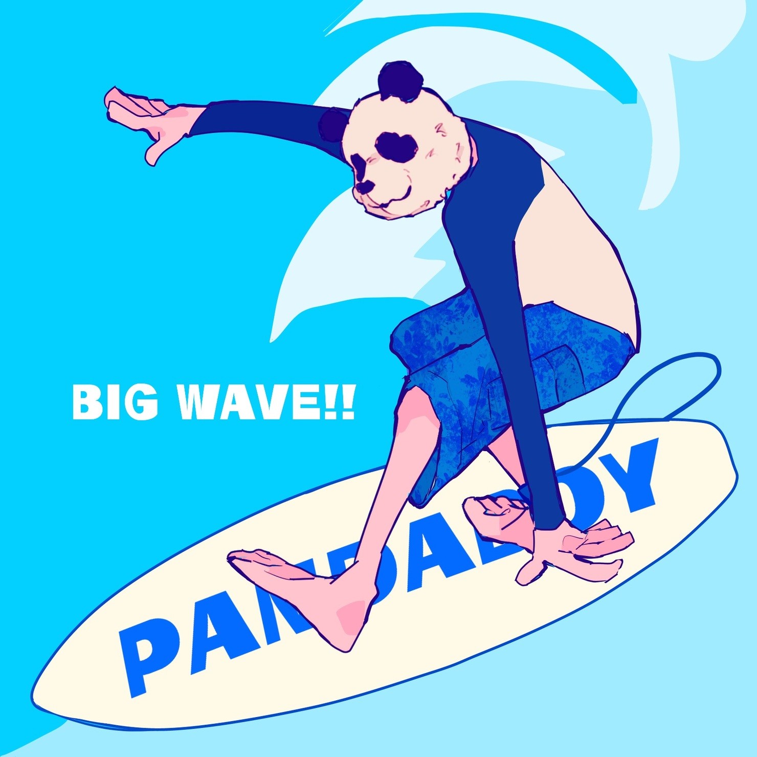 surfing panda boy