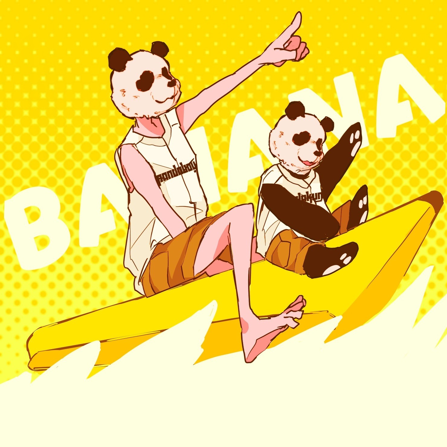 banana boat panda boy with panda kun