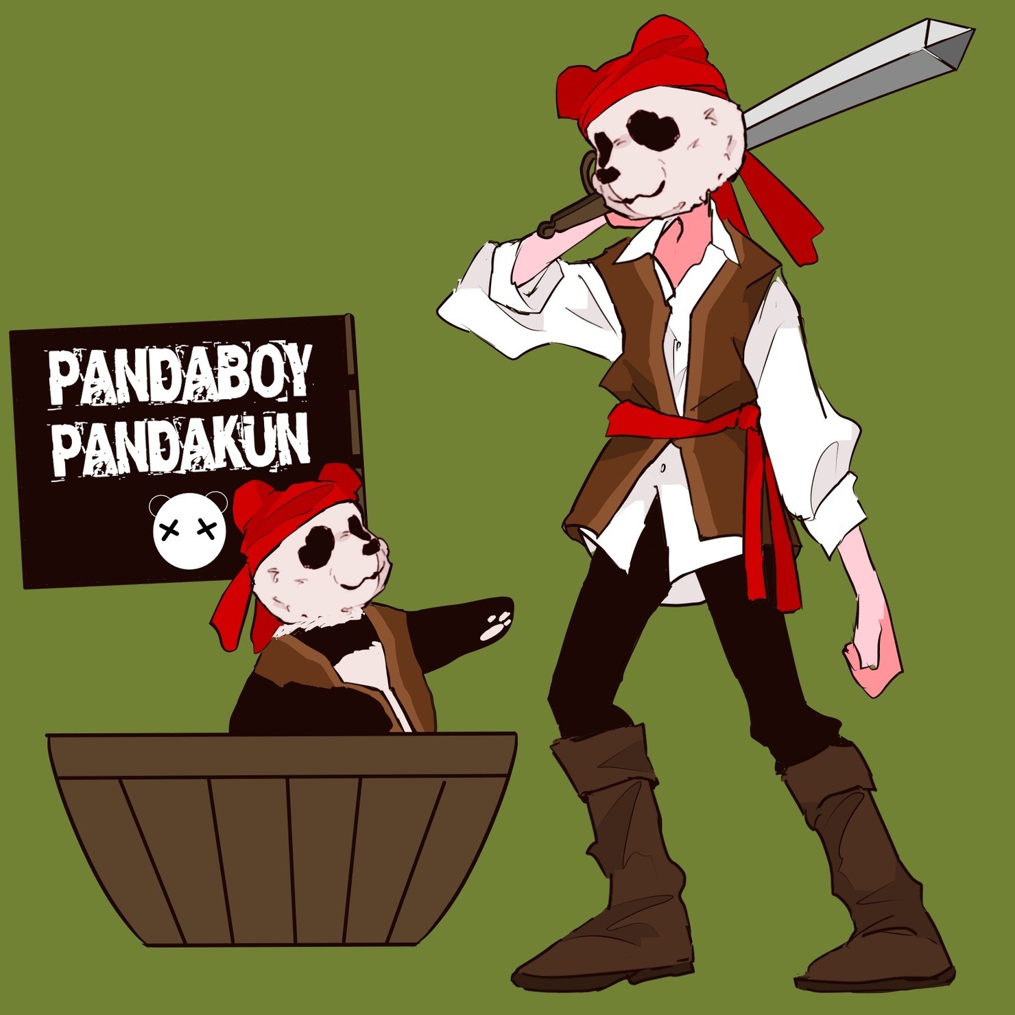 pirates panda boy with panda kun