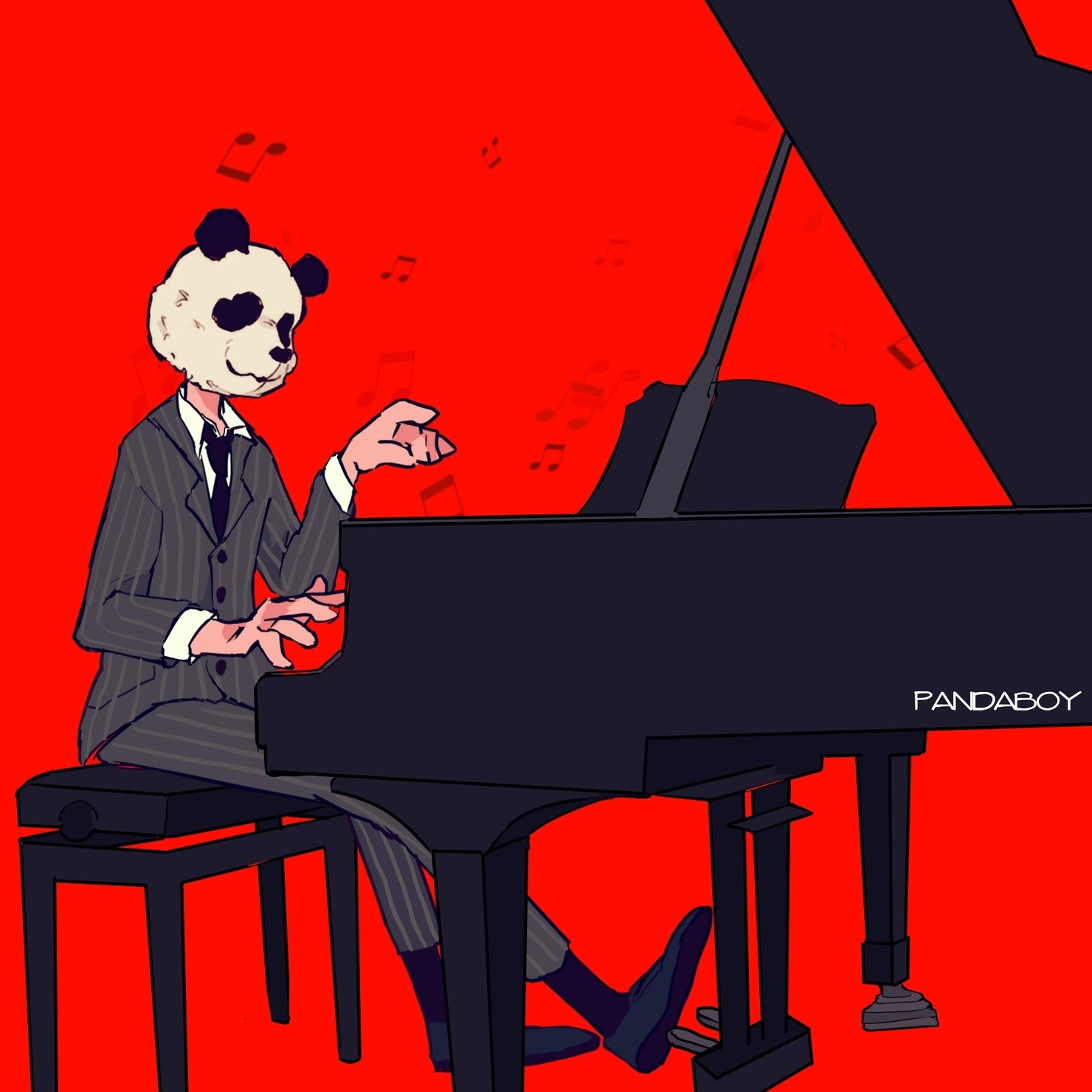 pianist panda boy