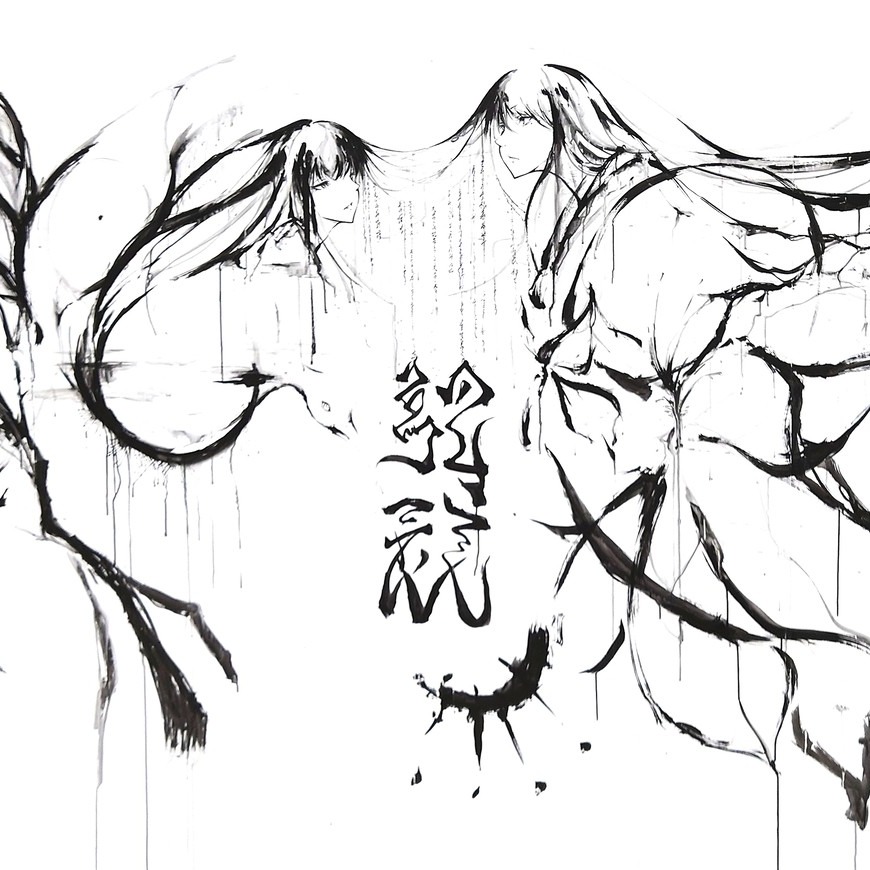 Live paint-Mimicry of movement and tranquility 【花鳥風月】