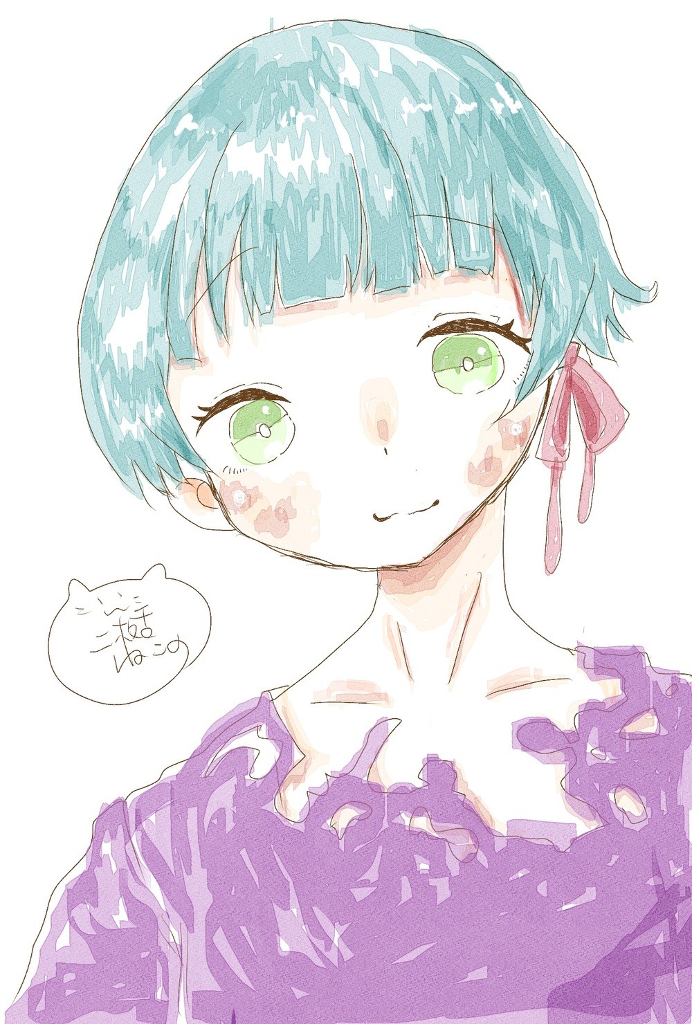 オリジナル手描き原画イラスト にっこり