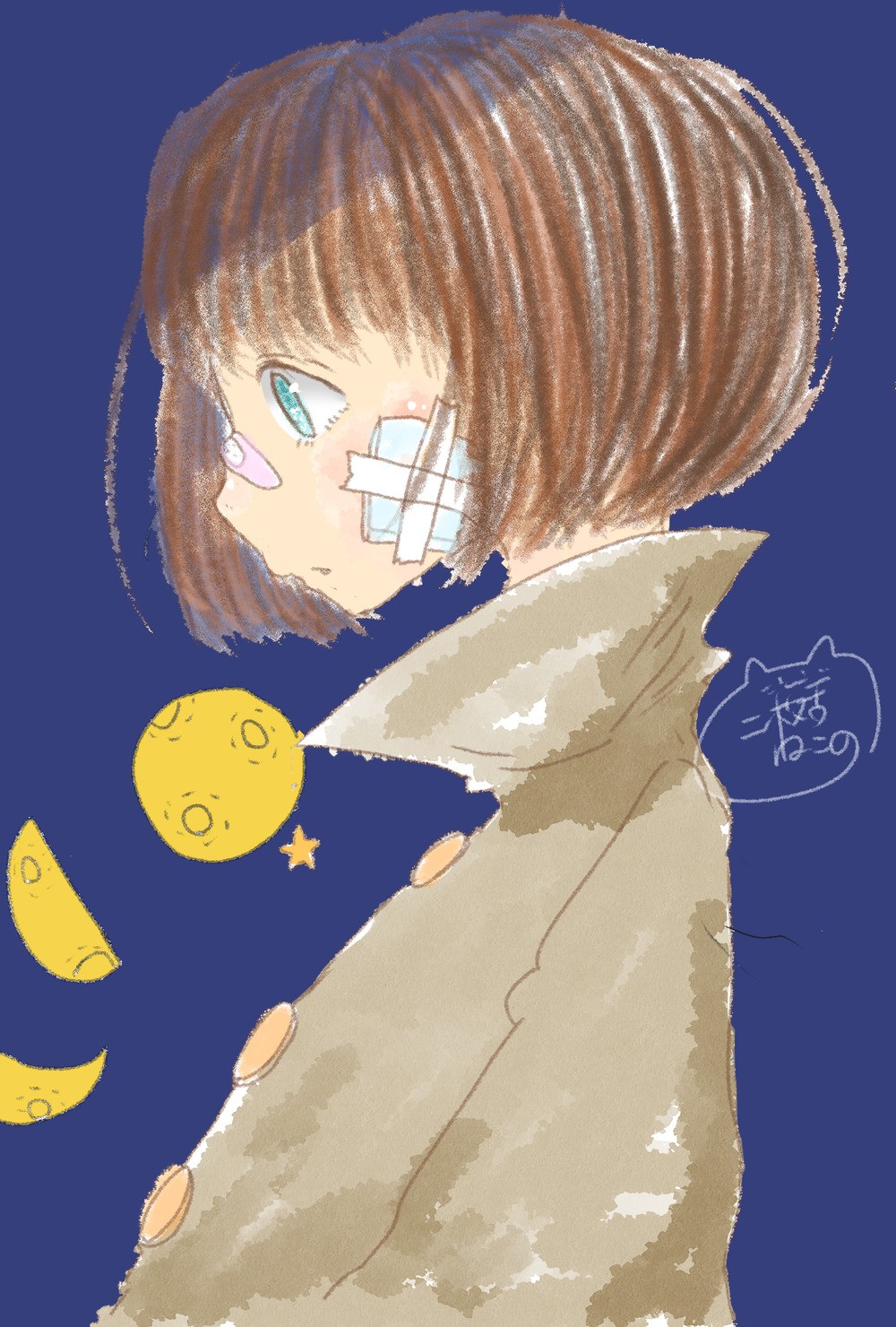オリジナル手描きイラスト  星空