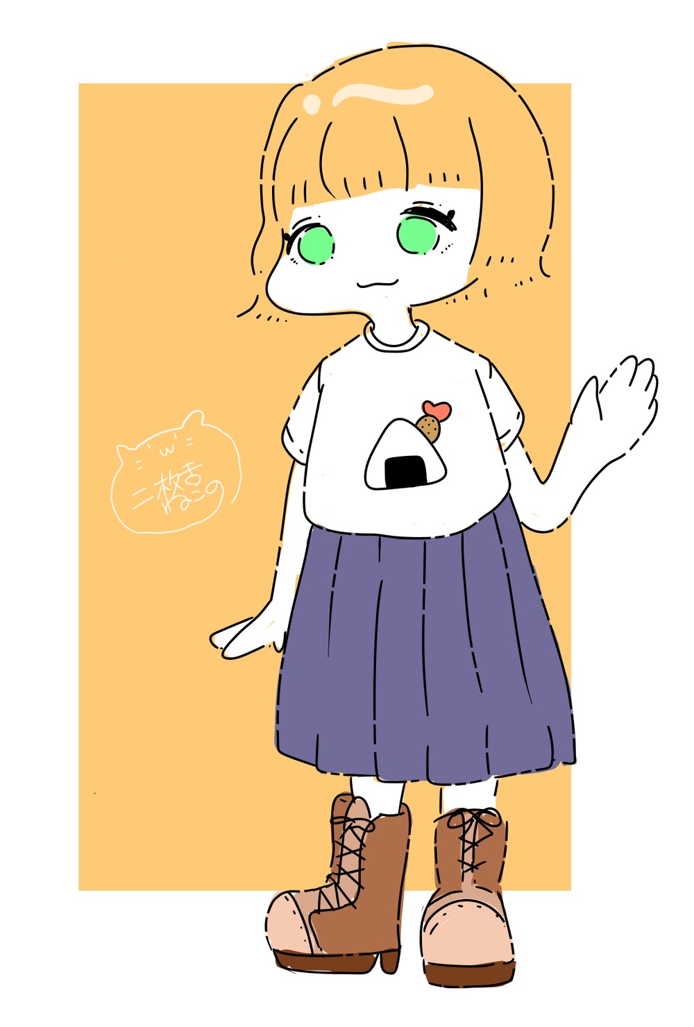 オリジナル手描きイラスト  てんむす