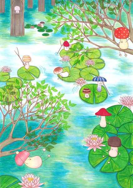湖で遊ぶみぽきの