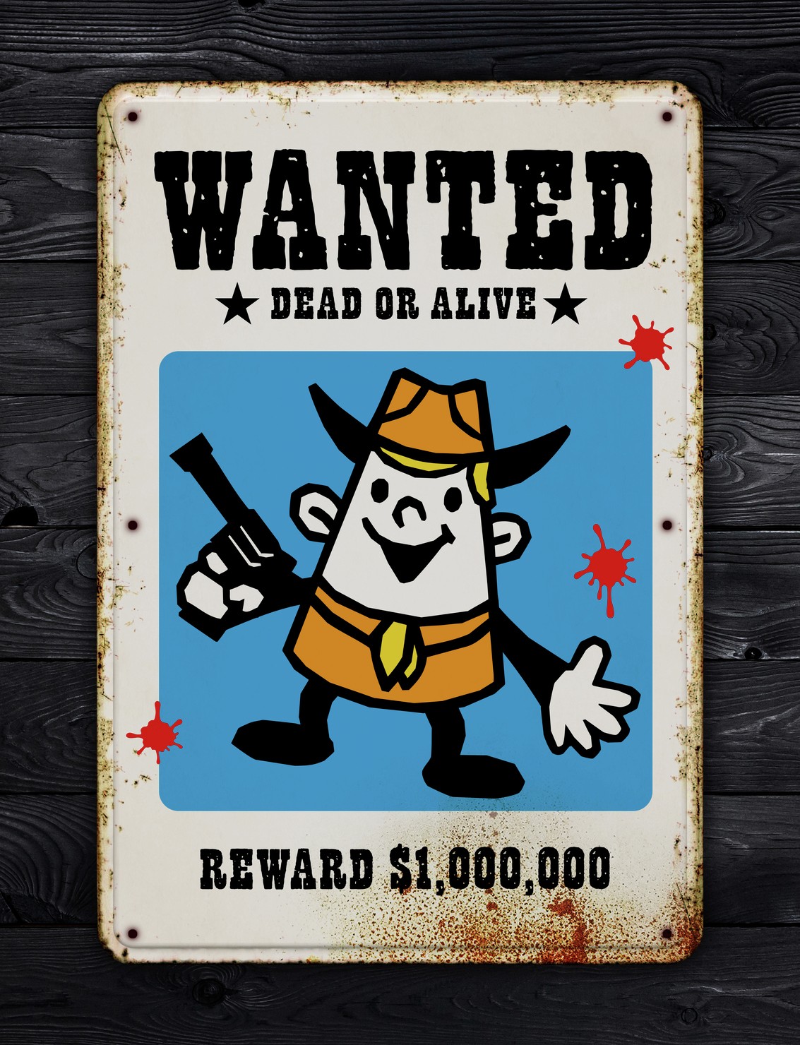 ア ホーロー看板 Wanted 1 Punch Labのnft Adam Bygmo