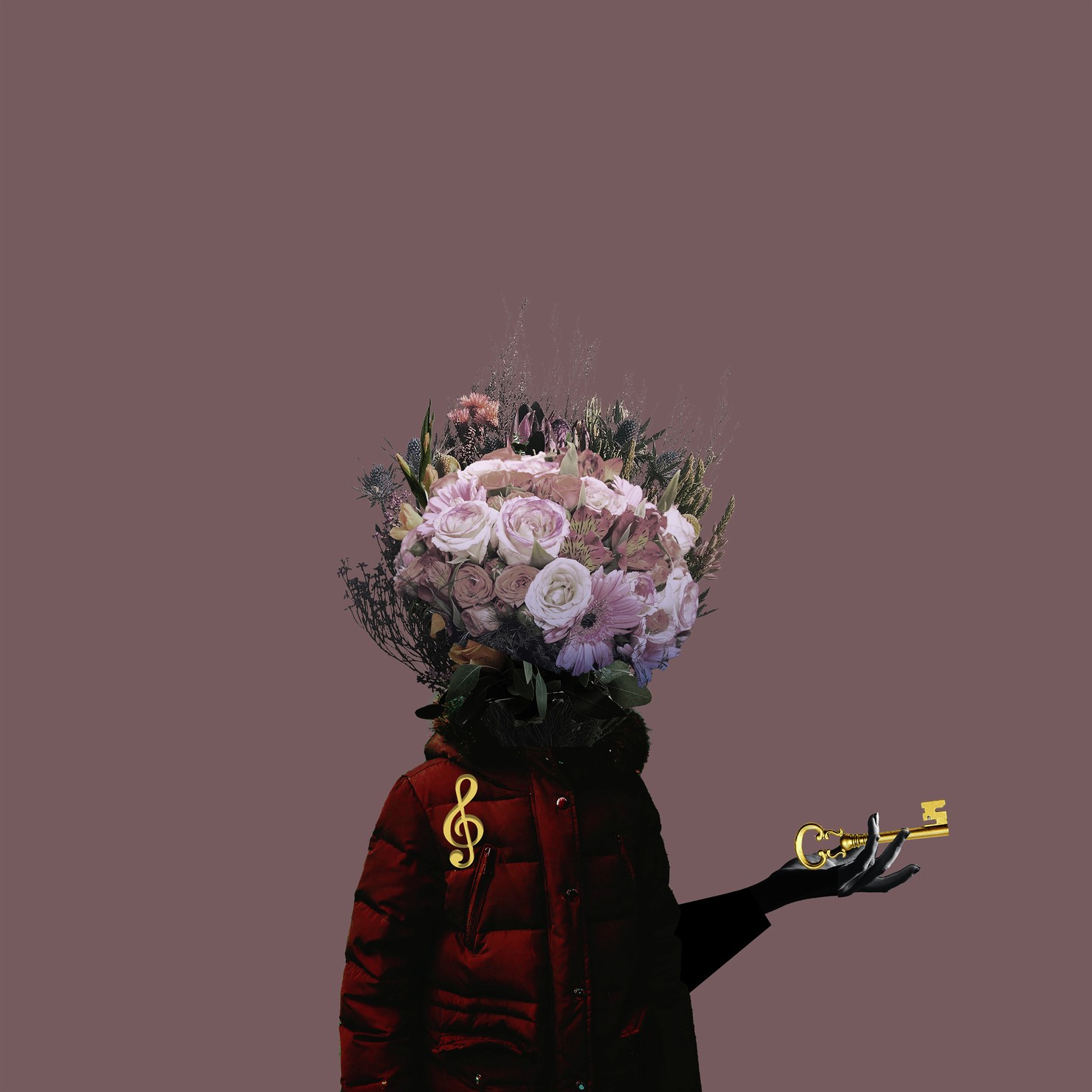 Crypto Flower Head / Gold Key