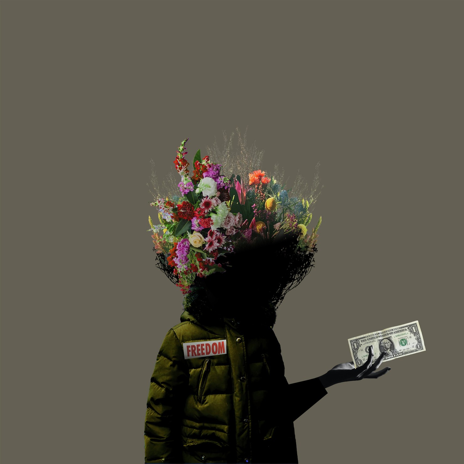 Crypto Flower Head / Dollar bill