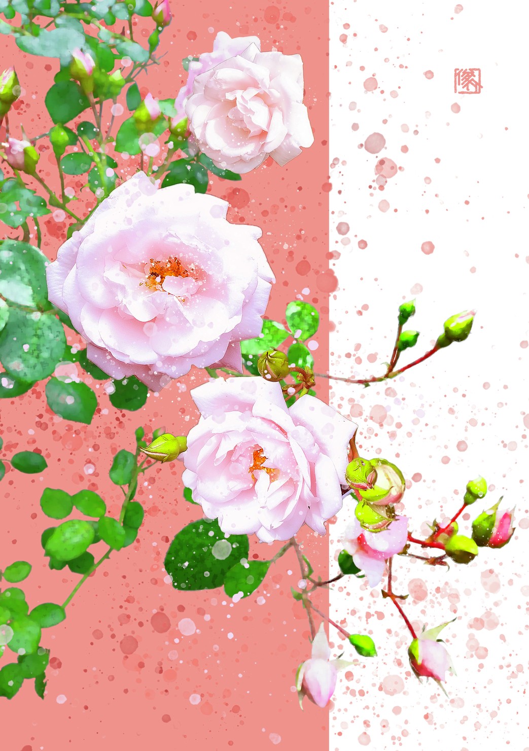 百花繚乱 薄ピンクのバラの花 嶋 俊介 ギャラリーのnft Adam Bygmo