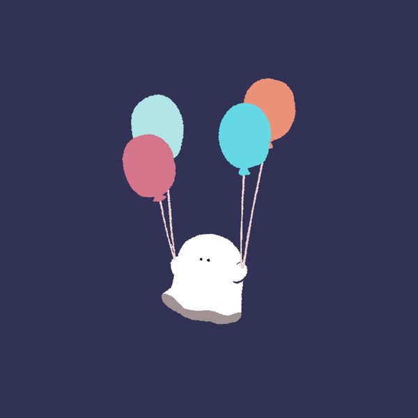 風船とおばけ/Ghost flying on a balloon #5/5