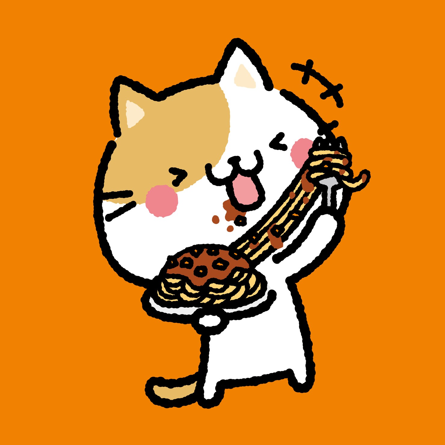 パスタとにゃんこ