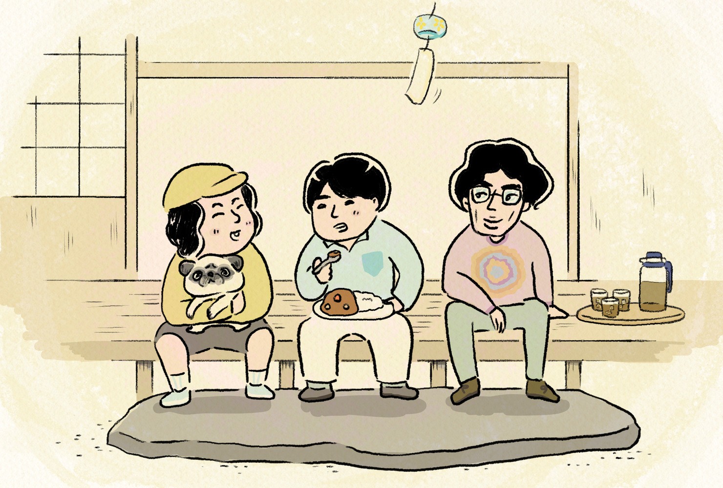 縁側の3人 #1/8