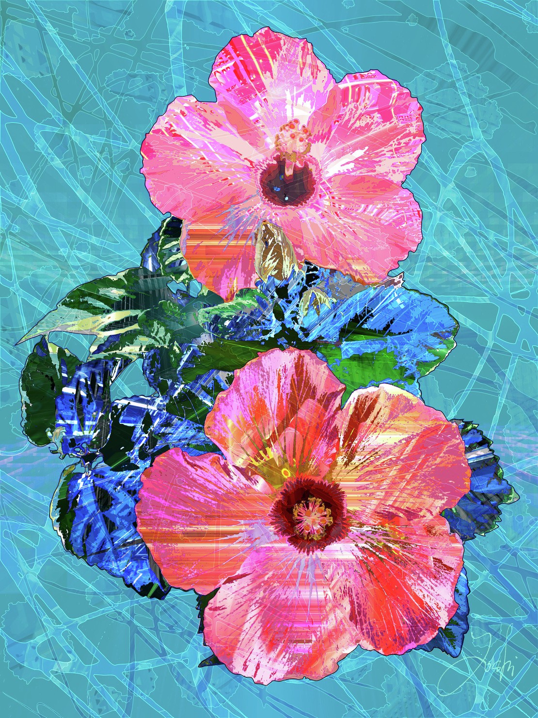 Abstract-world-022 hibiscus ハイビスカス #1/3