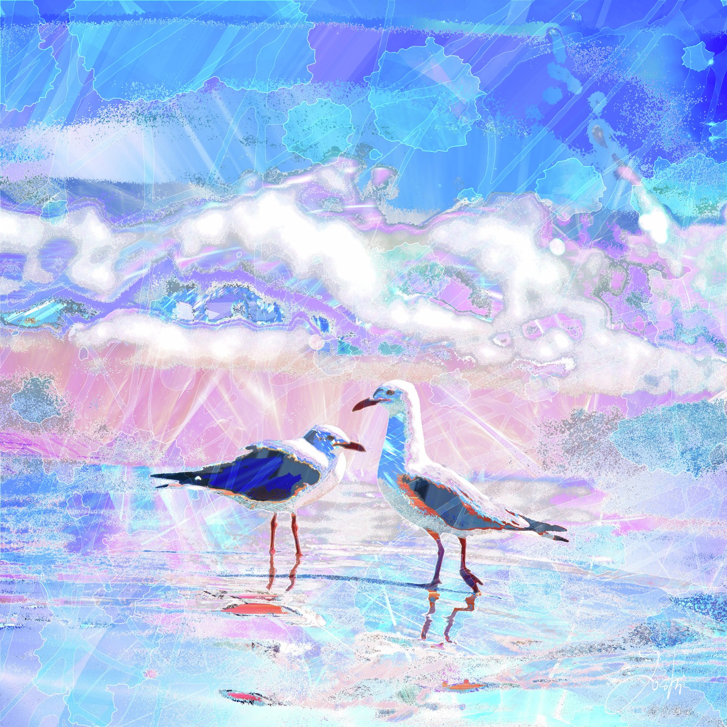 Abstract-world-027 seagull カモメ #1/3