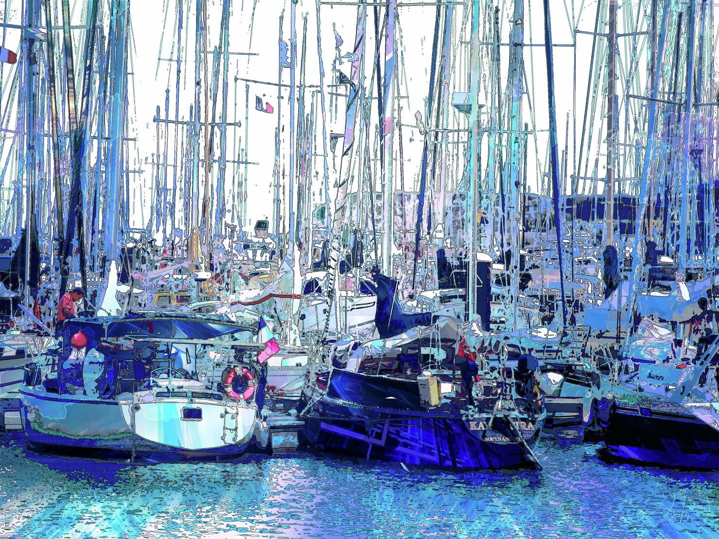 Abstractworld030 yacht harbor ヨットハーバー 1/3 YoshifJapanのNFT Adam