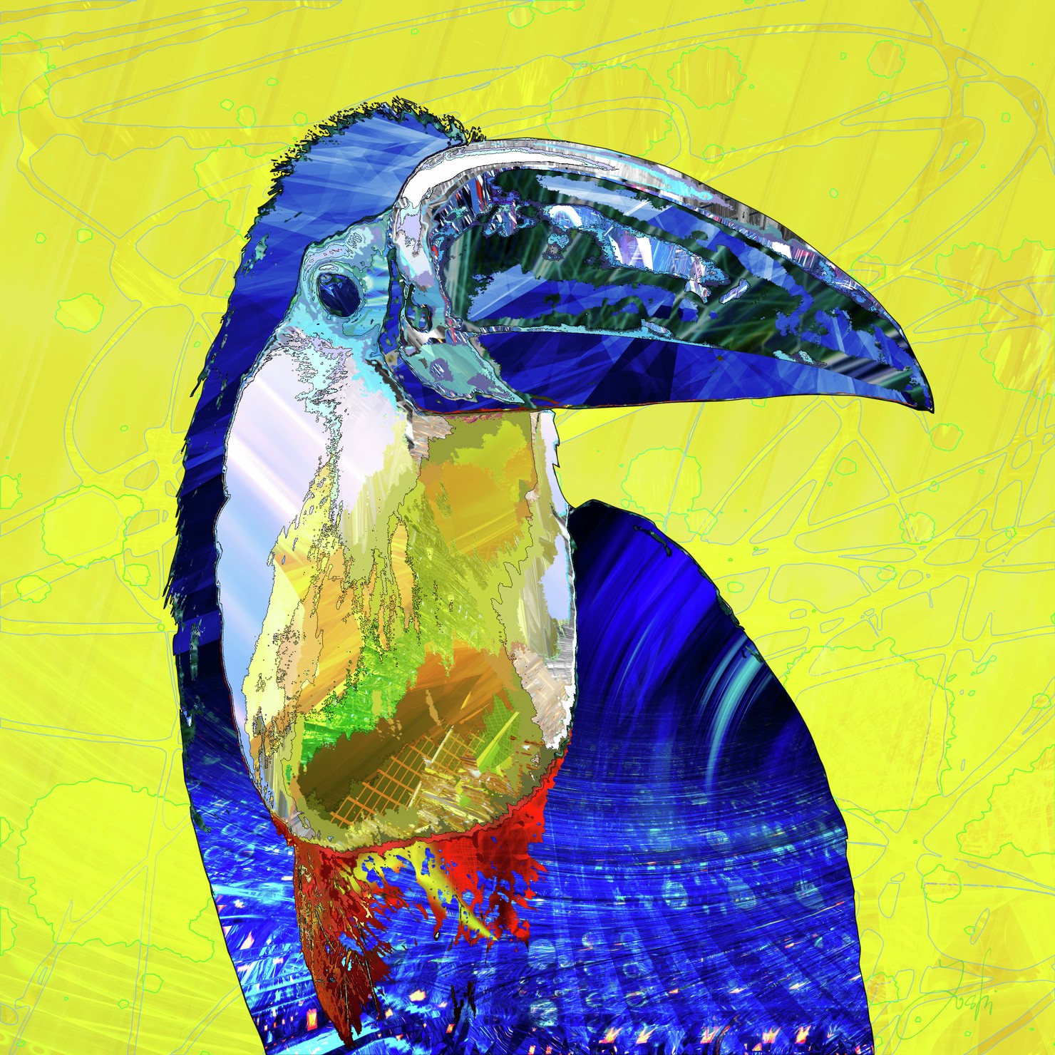 Abstract-world-032 White-throated Toucan シロムネオオハシ #3/3