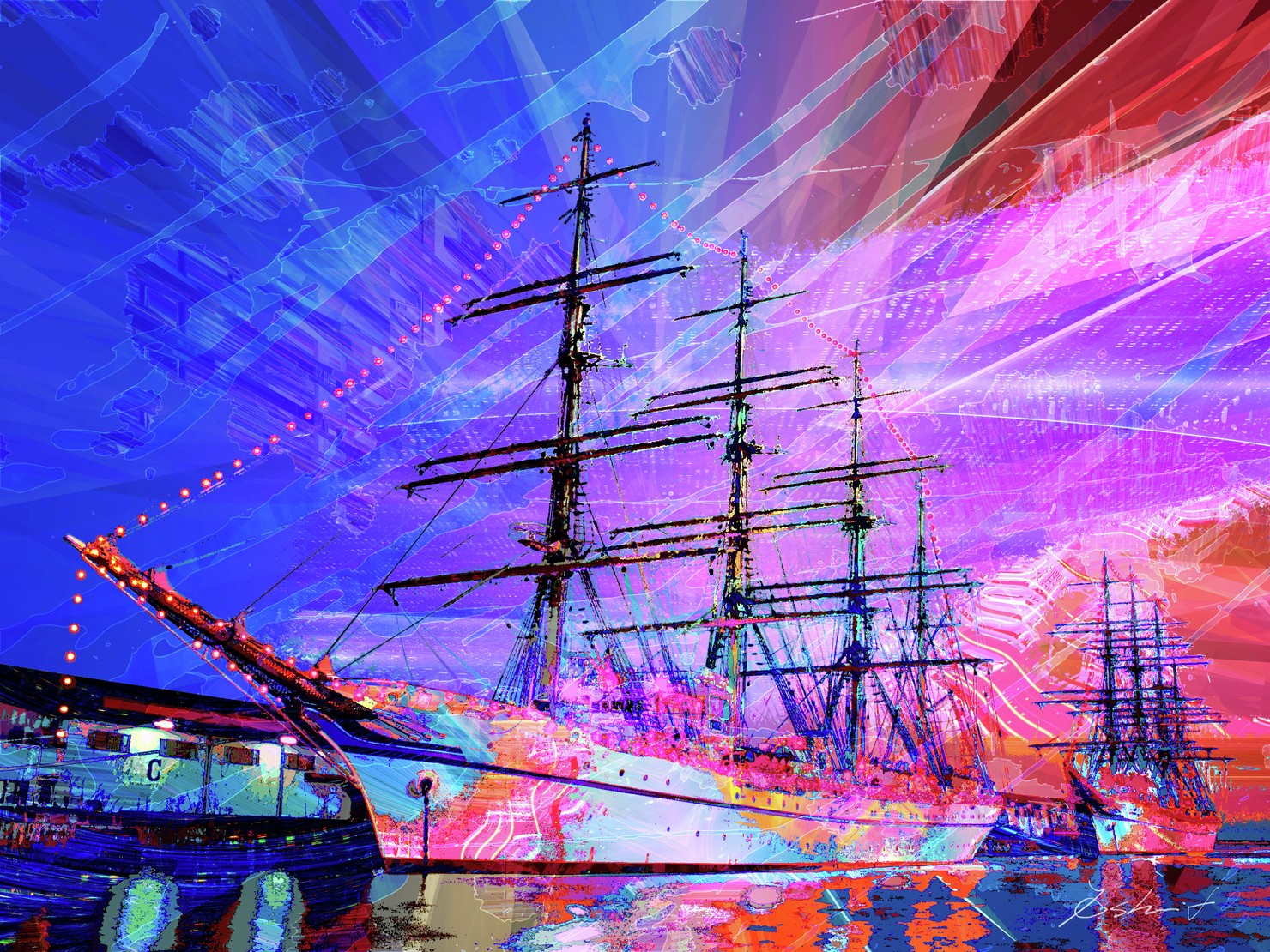 Abstract-world-041 sailing ship 帆船 #1/3