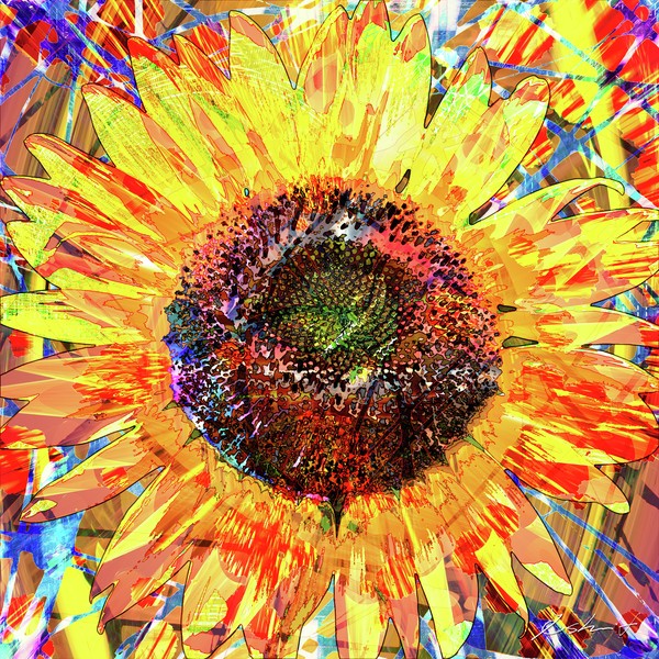 Abstract-world-076 Sun Flower ヒマワリ #1/3