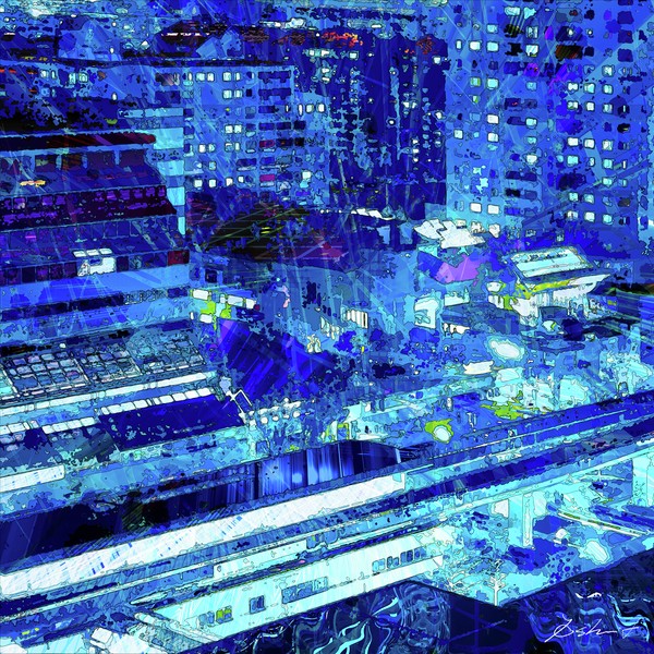 Abstract-world-081 Kobe  blue  #2/3
