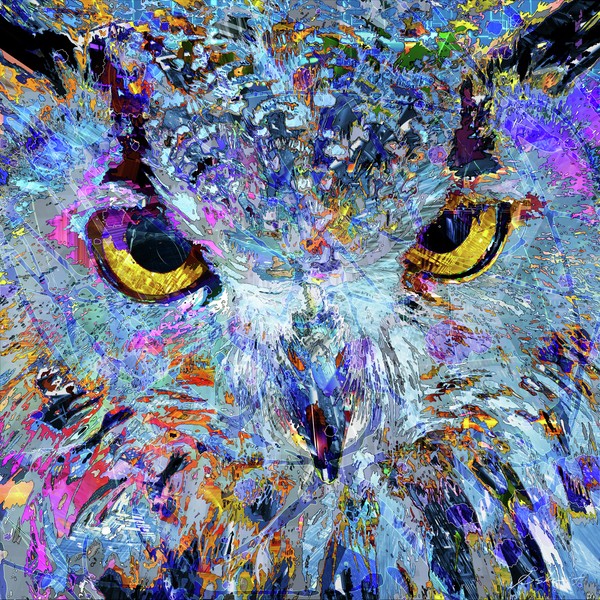 Abstract-world-084 Horned owl ミミズク #1/3