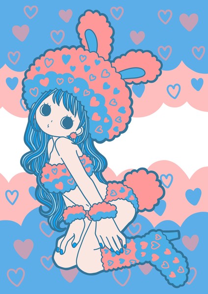 ふわふわでハートがいっぱいの柄