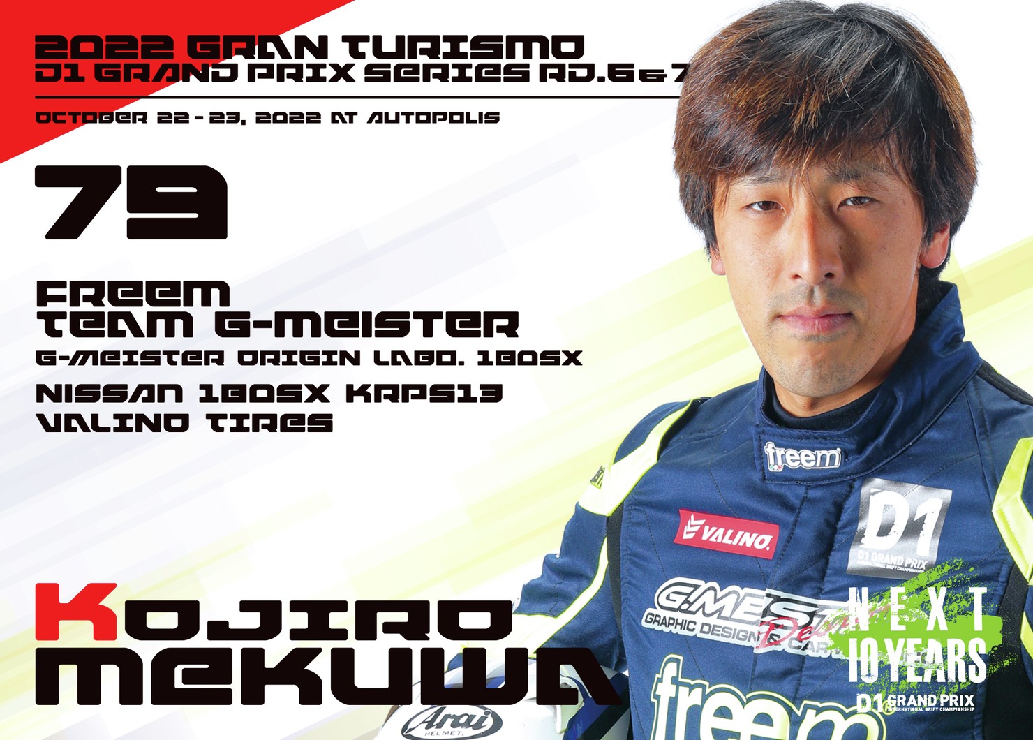 2022GRAN TURISMO D1 GRAND PRIX SERIES Rd.6&7 AUTOPOLIS限定＃79目桑 宏次郎選手ドライバーカード #2/100