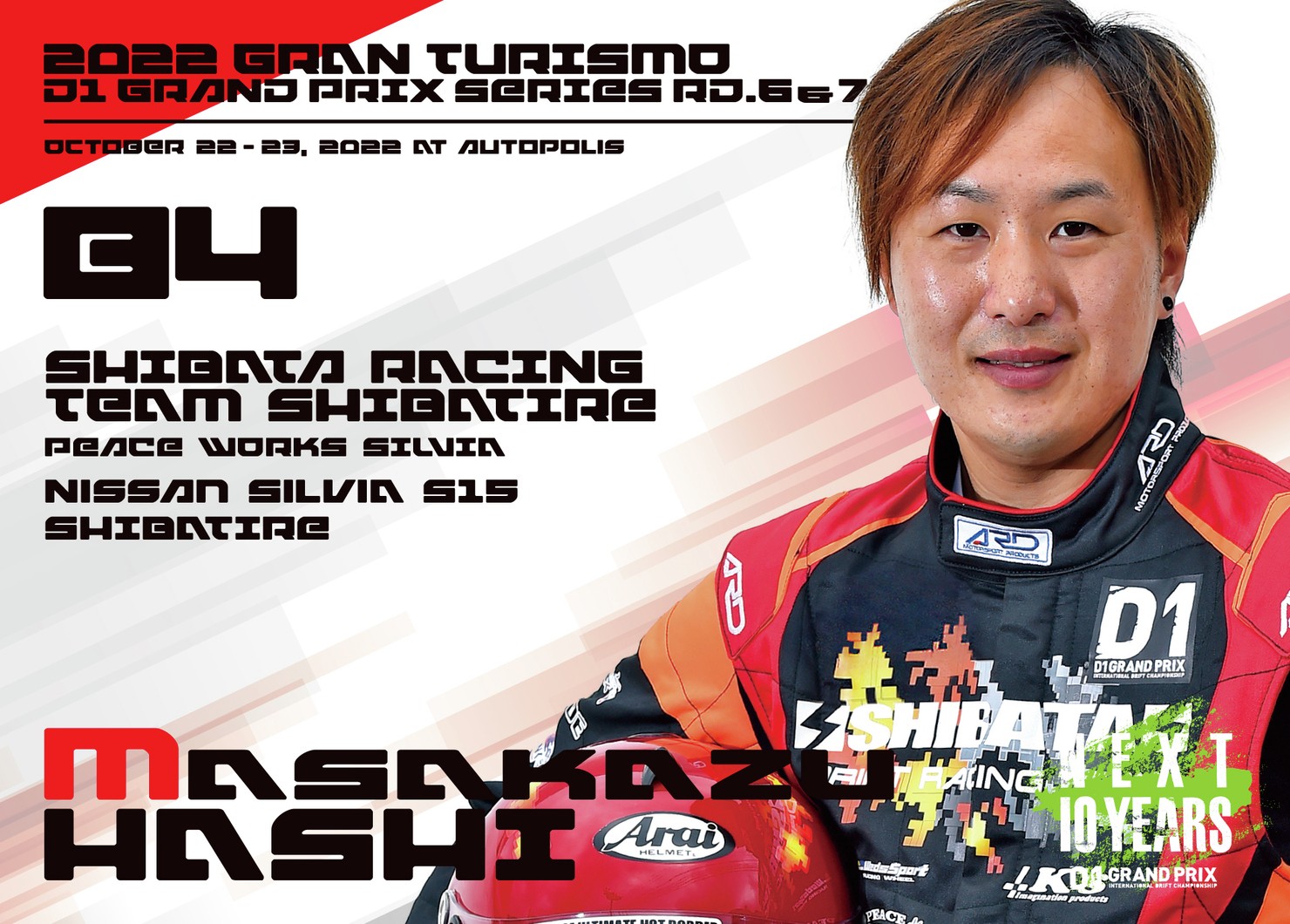 2022GRAN TURISMO D1 GRAND PRIX SERIES Rd.6&7 AUTOPOLIS限定＃84波紫 聖和選手ドライバーカード #33/100