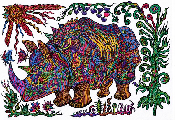 Psychedelic_ Rhinoceros #2/3