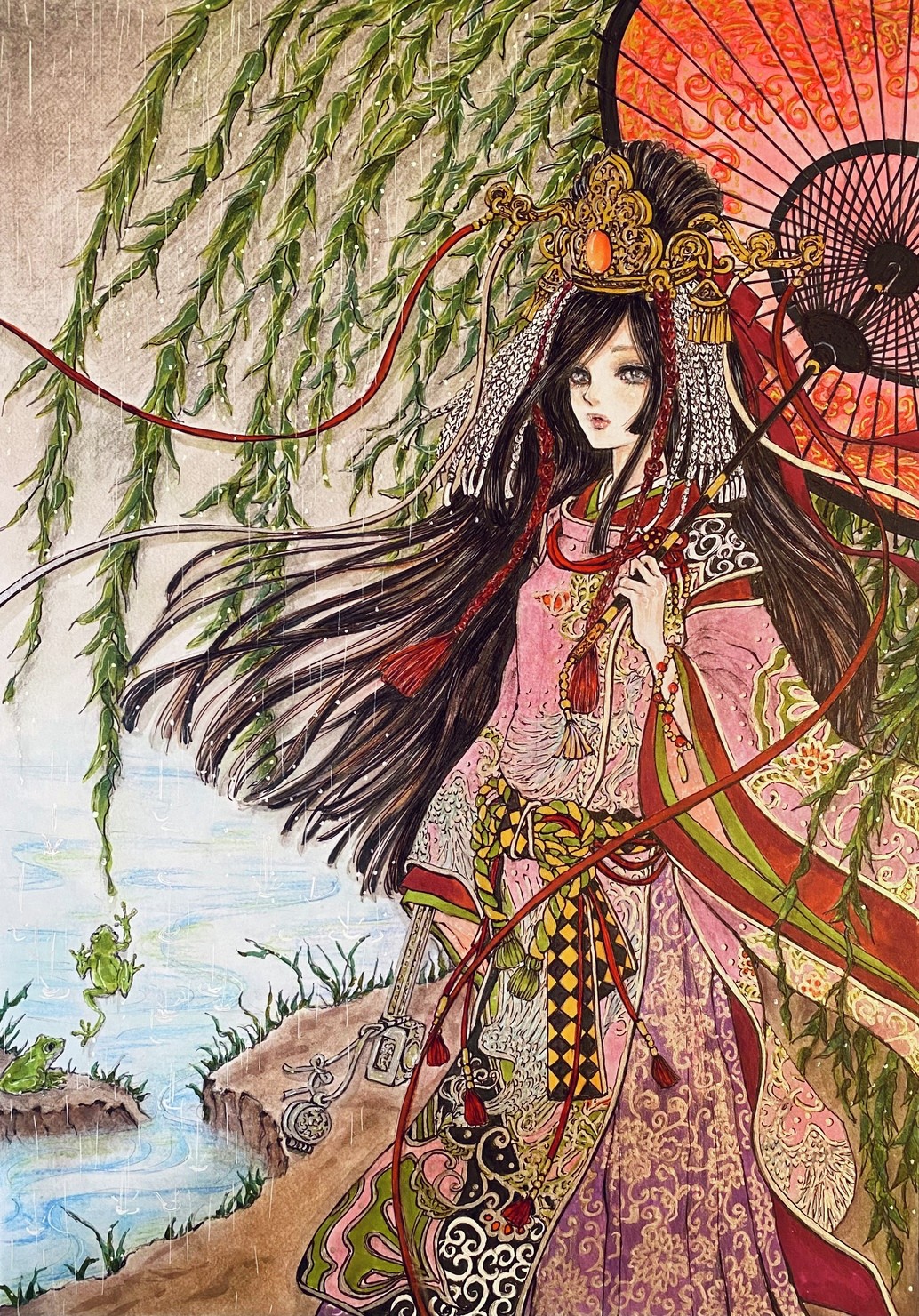 花札五光 柳に小野道風 Kika S Art No 008 Kika S Artのnft Adam Bygmo