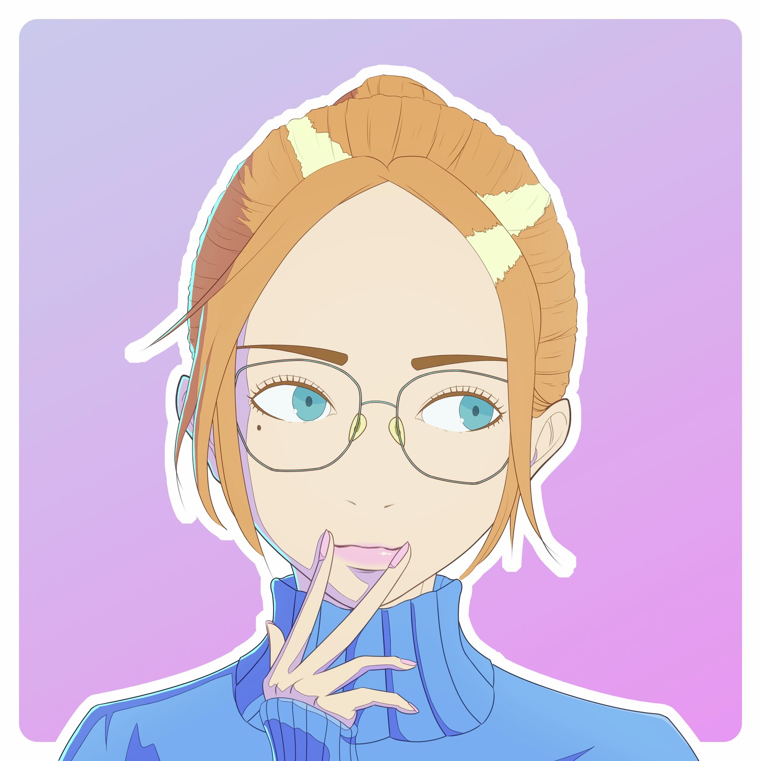Glasses wearing girl. No.002.