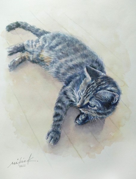 水彩画「一休み」 【公式通販】