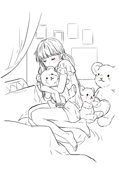 きみをおもう 線画 #1/100