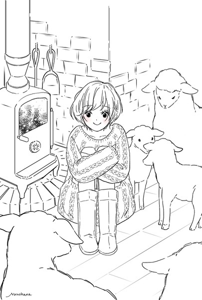ウール100% 線画 #1/100
