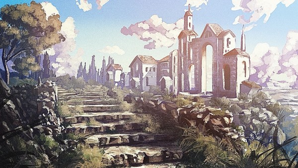 石階段と景色