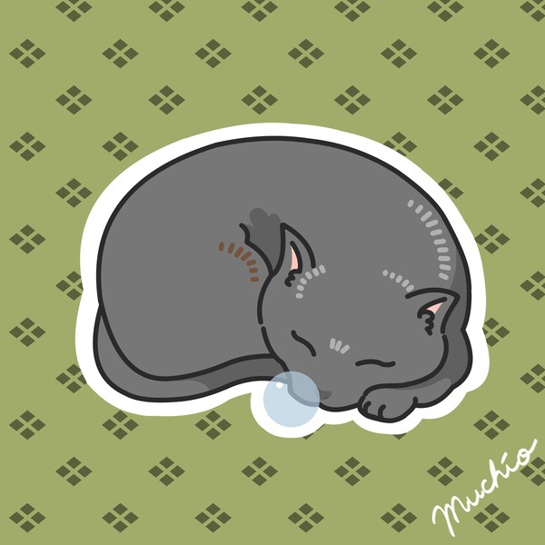鼻提灯猫：まるまり黒猫