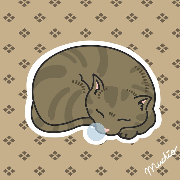鼻提灯猫：まるまりトラ猫