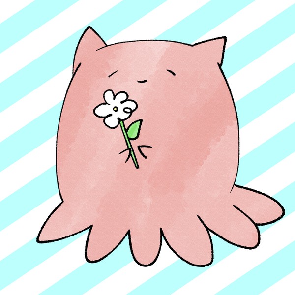 メンダコちゃんとお花