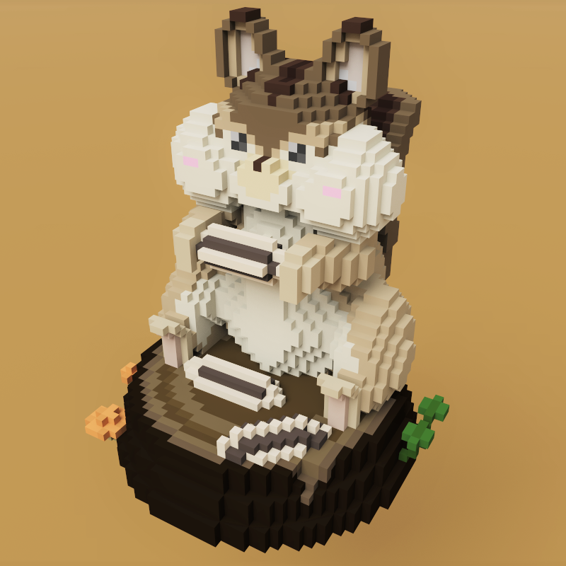 Voxel:Squirrel　【ヒマワリの種】